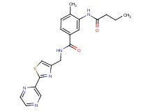 3-(butyrylamino)-4-methyl-N-[(2-pyrazin-2-yl-1,3-thiazol-4-yl)methyl]benzamide