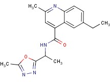 6-ethyl-2-methyl-N-[1-(5-methyl-1,3,4-oxadiazol-2-yl)ethyl]-4-quinolinecarboxamide