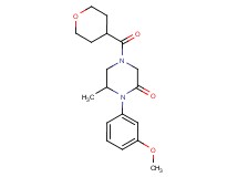 1-(3-methoxyphenyl)-6-methyl-4-(tetrahydro-2H-pyran-4-ylcarbonyl)-2-piperazinone