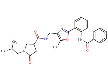 N-({2-[2-(benzoylamino)phenyl]-5-methyl-1,3-oxazol-4-yl}methyl)-1-isobutyl-5-oxo-3-pyrrolidinecarboxamide