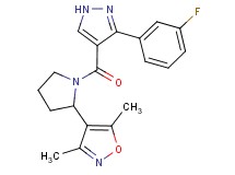 4-(1-{[3-(3-fluorophenyl)-1H-pyrazol-4-yl]carbonyl}-2-pyrrolidinyl)-3,5-dimethylisoxazole