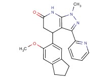 4-(6-methoxy-2,3-dihydro-1H-inden-5-yl)-1-methyl-3-pyridin-2-yl-1,4,5,7-tetrahydro-6H-pyrazolo[3,4-b]pyridin-6-one