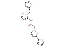 N-[1-(2-thienylmethyl)-1H-pyrazol-5-yl]-2-[3-(2-thienyl)-1H-pyrazol-1-yl]acetamide