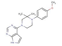 4-[4-(4-methoxyphenyl)-3,3-dimethyl-1-piperazinyl]-7H-pyrrolo[2,3-d]pyrimidine