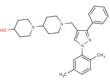 1'-{[1-(2,5-dimethylphenyl)-3-phenyl-1H-pyrazol-4-yl]methyl}-1,4'-bipiperidin-4-ol