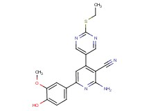 2-amino-4-[2-(ethylthio)pyrimidin-5-yl]-6-(4-hydroxy-3-methoxyphenyl)nicotinonitrile