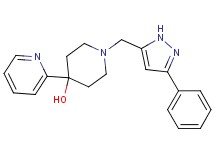 1-[(3-phenyl-1H-pyrazol-5-yl)methyl]-4-(2-pyridinyl)-4-piperidinol bis(trifluoroacetate) (salt)