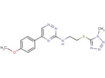 5-(4-methoxyphenyl)-N-{2-[(1-methyl-1H-tetrazol-5-yl)thio]ethyl}-1,2,4-triazin-3-amine