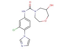 N-[3-chloro-4-(1H-imidazol-1-yl)phenyl]-6-hydroxy-1,4-oxazepane-4-carboxamide