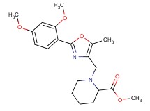 methyl 1-{[2-(2,4-dimethoxyphenyl)-5-methyl-1,3-oxazol-4-yl]methyl}-2-piperidinecarboxylate