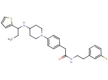 N-[2-(3-fluorophenyl)ethyl]-2-[4-(4-{[1-(2-thienyl)propyl]amino}-1-piperidinyl)phenyl]acetamide