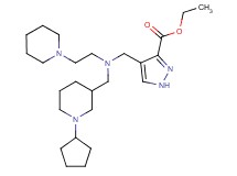ethyl 4-({[(1-cyclopentyl-3-piperidinyl)methyl][2-(1-piperidinyl)ethyl]amino}methyl)-1H-pyrazole-3-carboxylate