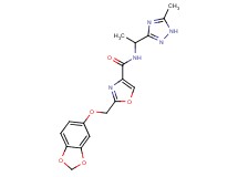 2-[(1,3-benzodioxol-5-yloxy)methyl]-N-[1-(5-methyl-1H-1,2,4-triazol-3-yl)ethyl]-1,3-oxazole-4-carboxamide