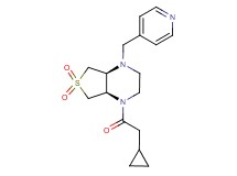 (4aS*,7aR*)-1-(cyclopropylacetyl)-4-(4-pyridinylmethyl)octahydrothieno[3,4-b]pyrazine 6,6-dioxide