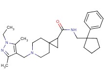 6-[(1-ethyl-3,5-dimethyl-1H-pyrazol-4-yl)methyl]-N-[(1-phenylcyclopentyl)methyl]-6-azaspiro[2.5]octane-1-carboxamide