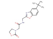 N-[(5-tert-butyl-1,3-benzoxazol-2-yl)methyl]-2-(2-oxo-1,3-oxazolidin-3-yl)acetamide