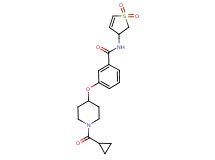 3-{[1-(cyclopropylcarbonyl)piperidin-4-yl]oxy}-N-(1,1-dioxido-2,3-dihydro-3-thienyl)benzamide