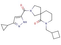 7-(cyclobutylmethyl)-2-[(3-cyclopropyl-1H-pyrazol-5-yl)carbonyl]-2,7-diazaspiro[4.5]decan-6-one