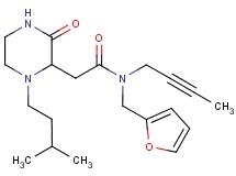 N-2-butyn-1-yl-N-(2-furylmethyl)-2-[1-(3-methylbutyl)-3-oxo-2-piperazinyl]acetamide