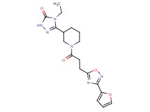 4-ethyl-5-(1-{3-[3-(2-furyl)-1,2,4-oxadiazol-5-yl]propanoyl}piperidin-3-yl)-2,4-dihydro-3H-1,2,4-triazol-3-one
