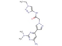 2-{4-[6-amino-2-(dimethylamino)pyrimidin-4-yl]-1H-pyrazol-1-yl}-N-(1-ethyl-1H-1,2,3-triazol-4-yl)acetamide