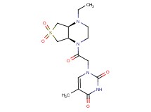 1-{2-[(4aS*,7aR*)-4-ethyl-6,6-dioxidohexahydrothieno[3,4-b]pyrazin-1(2H)-yl]-2-oxoethyl}-5-methylpyrimidine-2,4(1H,3H)-dione