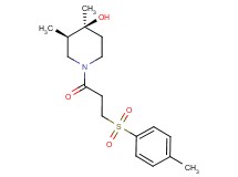 (3R*,4S*)-3,4-dimethyl-1-{3-[(4-methylphenyl)sulfonyl]propanoyl}-4-piperidinol