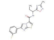 6-(3-fluorophenyl)-N-[1-(3-methyl-1,2,4-oxadiazol-5-yl)propyl]imidazo[2,1-b][1,3]thiazole-3-carboxamide