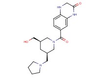 7-{[(3R*,5R*)-3-(hydroxymethyl)-5-(pyrrolidin-1-ylmethyl)piperidin-1-yl]carbonyl}-3,4-dihydroquinoxalin-2(1H)-one