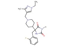 5-{1-[(1-ethyl-3-methyl-1H-pyrazol-4-yl)methyl]-4-piperidinyl}-5-(2-fluorobenzyl)-2,4-imidazolidinedione