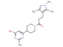 2-methyl-6-{1-[3-(1,3,5-trimethyl-1H-pyrazol-4-yl)propanoyl]-4-piperidinyl}-4-pyrimidinol