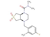(4aR*,7aS*)-4-(4-fluoro-2-methylbenzyl)-N,N-dimethylhexahydrothieno[3,4-b]pyrazine-1(2H)-carboxamide 6,6-dioxide
