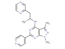 1,3-dimethyl-N-[1-methyl-2-(2-pyrazinyl)ethyl]-6-(4-pyridinyl)-1H-pyrazolo[3,4-d]pyrimidin-4-amine