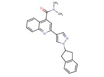 2-[1-(2,3-dihydro-1H-inden-2-yl)-1H-pyrazol-4-yl]-N,N-dimethylquinoline-4-carboxamide