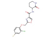 2-[(2-chloro-4-fluorophenoxy)methyl]-N-(2-oxopiperidin-3-yl)-1,3-oxazole-4-carboxamide
