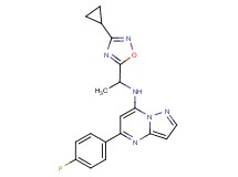 N-[1-(3-cyclopropyl-1,2,4-oxadiazol-5-yl)ethyl]-5-(4-fluorophenyl)pyrazolo[1,5-a]pyrimidin-7-amine