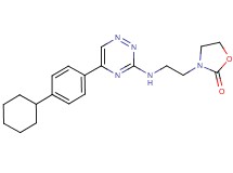 3-(2-{[5-(4-cyclohexylphenyl)-1,2,4-triazin-3-yl]amino}ethyl)-1,3-oxazolidin-2-one