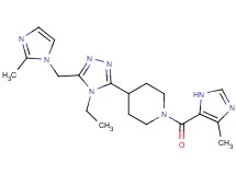 4-{4-ethyl-5-[(2-methyl-1H-imidazol-1-yl)methyl]-4H-1,2,4-triazol-3-yl}-1-[(4-methyl-1H-imidazol-5-yl)carbonyl]piperidine