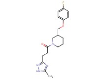 3-[(4-fluorophenoxy)methyl]-1-[3-(5-methyl-1H-1,2,4-triazol-3-yl)propanoyl]piperidine