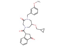 6-(cyclopropylmethoxy)-1-(3-methoxybenzyl)-4-[(3-oxo-2,3-dihydro-1H-inden-1-yl)carbonyl]-1,4-diazepan-2-one