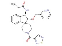 N-[(2R*,3R*)-2-(3-pyridinylmethoxy)-1'-(1,2,5-thiadiazol-3-ylcarbonyl)-2,3-dihydrospiro[indene-1,4'-piperidin]-3-yl]propanamide