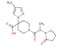 4-(4-methyl-1H-pyrazol-1-yl)-1-[2-(2-oxopyrrolidin-1-yl)propanoyl]piperidine-4-carboxylic acid