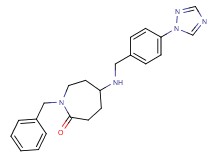 1-benzyl-5-{[4-(1H-1,2,4-triazol-1-yl)benzyl]amino}azepan-2-one