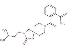 8-(2-acetylbenzoyl)-3-(3-methylbutyl)-1-oxa-3,8-diazaspiro[4.5]decan-2-one