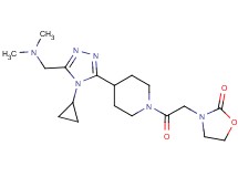 3-[2-(4-{4-cyclopropyl-5-[(dimethylamino)methyl]-4H-1,2,4-triazol-3-yl}piperidin-1-yl)-2-oxoethyl]-1,3-oxazolidin-2-one