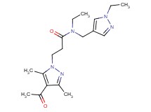 3-(4-acetyl-3,5-dimethyl-1H-pyrazol-1-yl)-N-ethyl-N-[(1-ethyl-1H-pyrazol-4-yl)methyl]propanamide