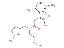N-(2-methoxyethyl)-N-[(1-methyl-1H-pyrazol-4-yl)methyl]-2-(2,4,7-trimethyl-1H-indol-3-yl)acetamide