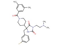3-[2-(dimethylamino)ethyl]-5-[1-(3,5-dimethylbenzoyl)-4-piperidinyl]-5-(3-fluorobenzyl)-2,4-imidazolidinedione