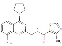 4-methyl-N-{[8-methyl-4-(1-pyrrolidinyl)-2-quinazolinyl]methyl}-1,3-oxazole-5-carboxamide