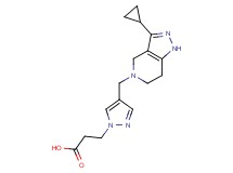3-{4-[(3-cyclopropyl-1,4,6,7-tetrahydro-5H-pyrazolo[4,3-c]pyridin-5-yl)methyl]-1H-pyrazol-1-yl}propanoic acid